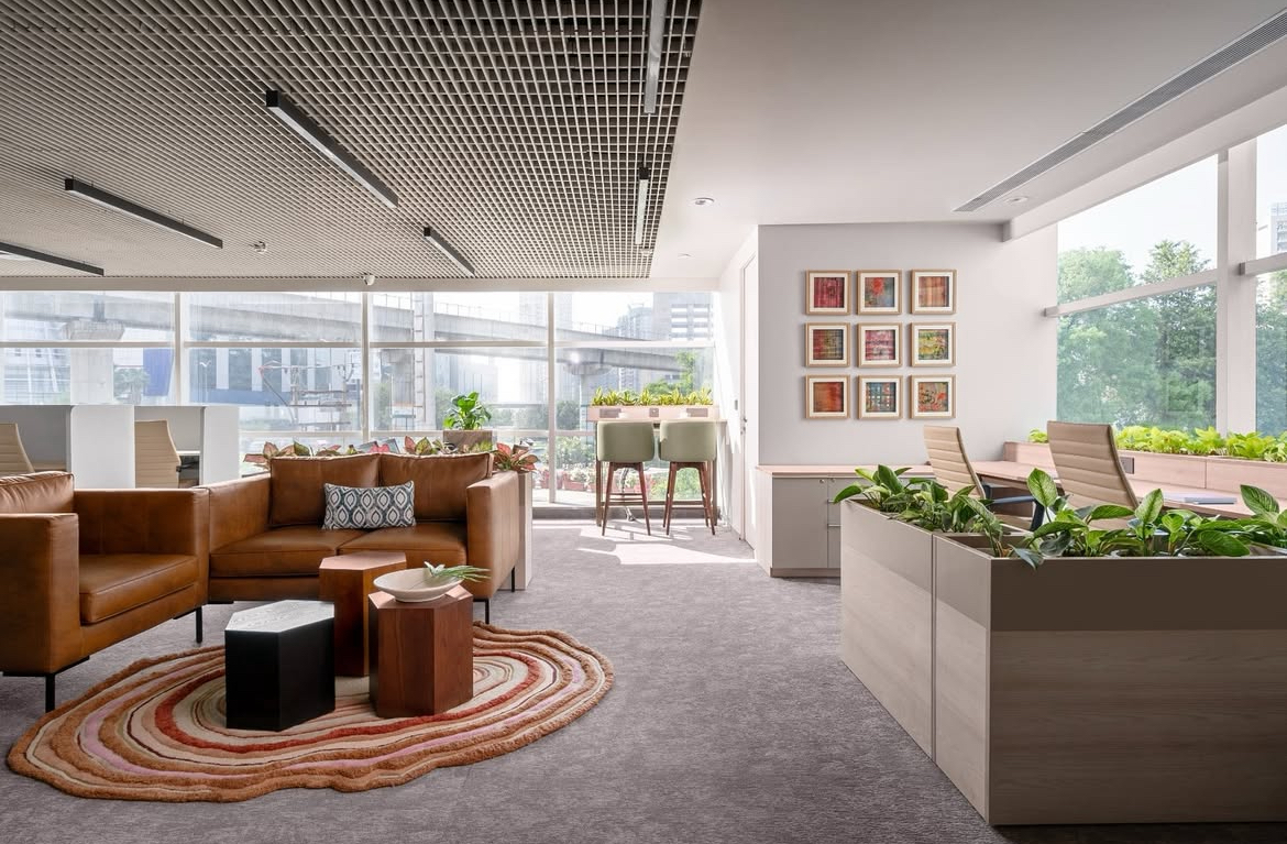 Eco-friendly modern office interior design concept