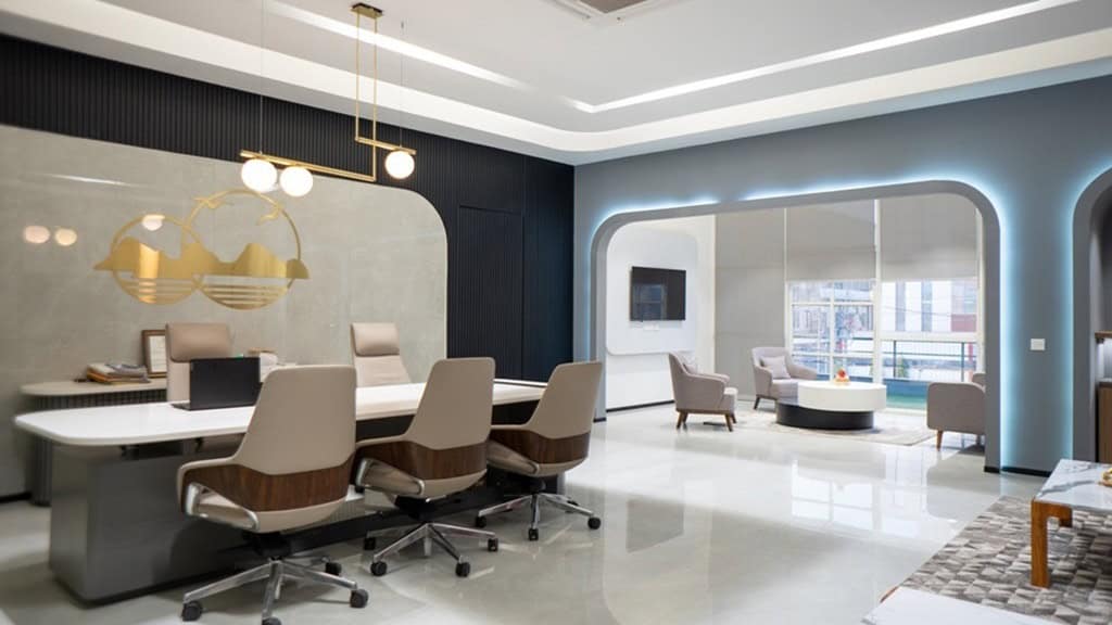 Eco-friendly modern office interior design concept